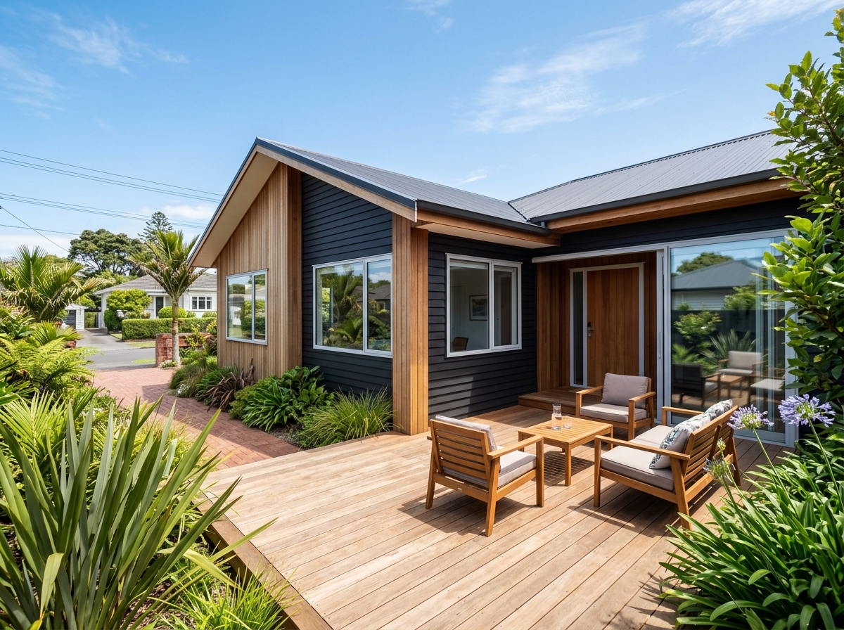 Auckland residential home with outdoor deck and garden